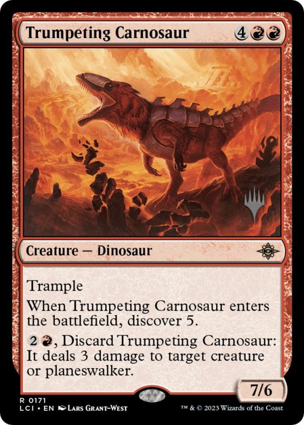 Trumpeting Carnosaur (Promo Pack) [The Lost Caverns of Ixalan Promos] Online now