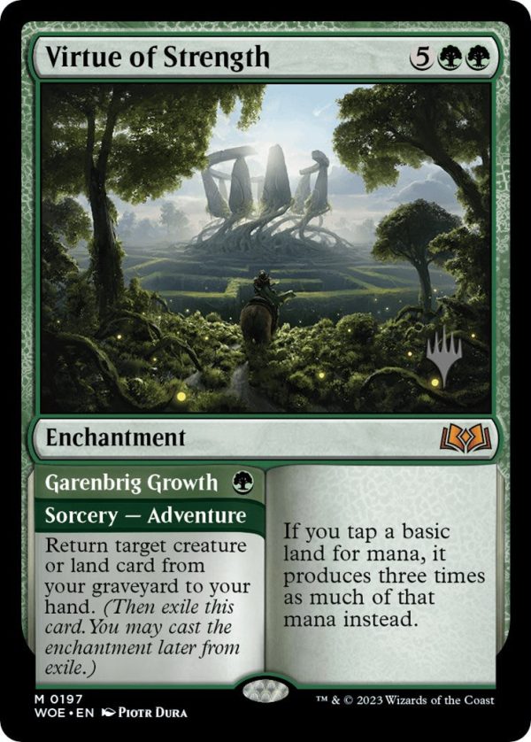 Virtue of Strength    Garenbrig Growth (Promo Pack) [Wilds of Eldraine Promos] Supply