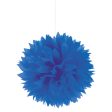 Bright Royal Blue Fluffy Tissue Decorations 3pcs Discount