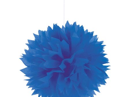 Bright Royal Blue Fluffy Tissue Decorations 3pcs Discount