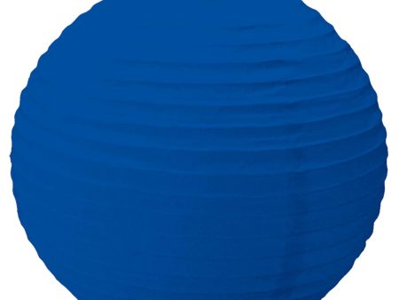 Bright Royal Blue Paper Lantern With Metal Frame 15.50in Online Sale