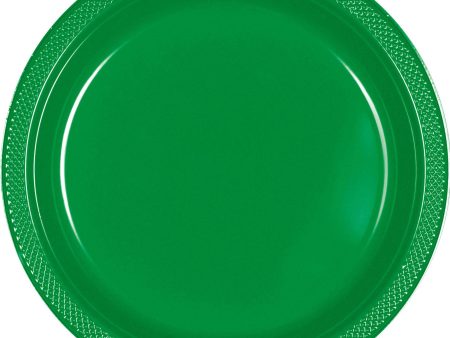 Festive Green Plates 10.25in, 20pcs Cheap