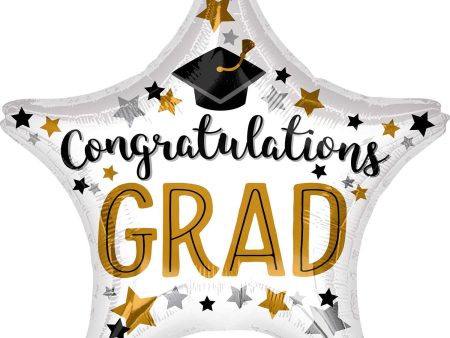 Congratulations Graduation Star Jumbo Balloon 71cm on Sale