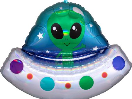 Alien Space Ship Iridescent SuperShape 71x53cm Fashion