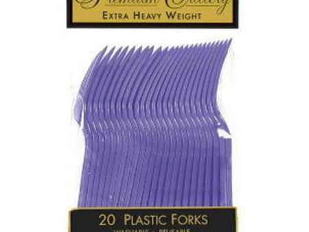 New Purple Heavy Weight Plastic Forks 20pcs For Sale