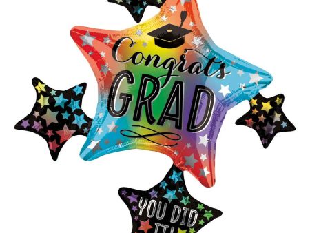 Colorful Graduation Cluster Foil Balloon 81x88cm Online Hot Sale