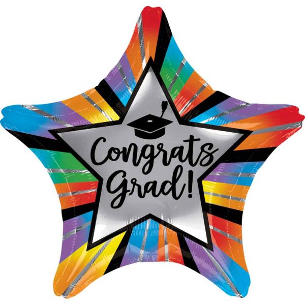 Congrats Grad Radiant Star Foil Balloon 48x48cm Hot on Sale