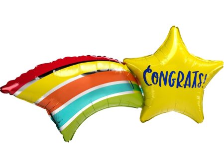 Congratz Shooting Star SuperShape Balloon 68x55cm For Sale