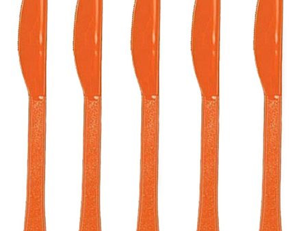 Orange Peel Heavy Weight Plastic Knives 20pcs For Cheap